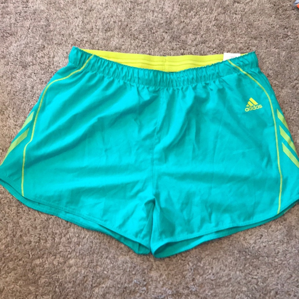 Adidas Dri-fit running shorts.